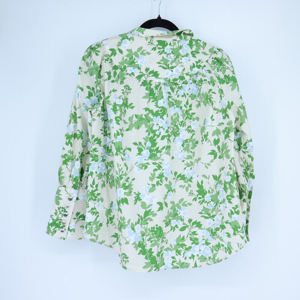 TUCKERNUCK Corrigan Popover Blouse English Ivy Green Long Sleeve Women's M - Picture 2 of 8